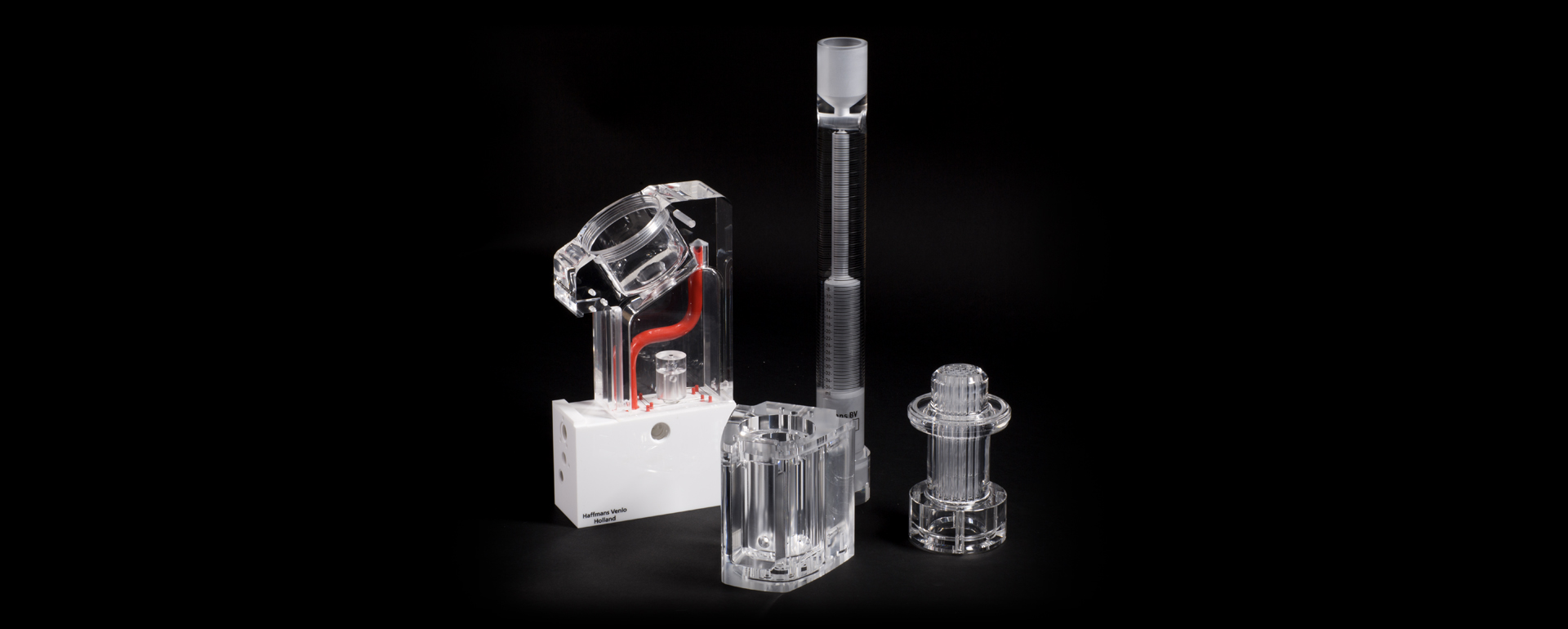 Precision machined acrylic liquid testing & analysis devices